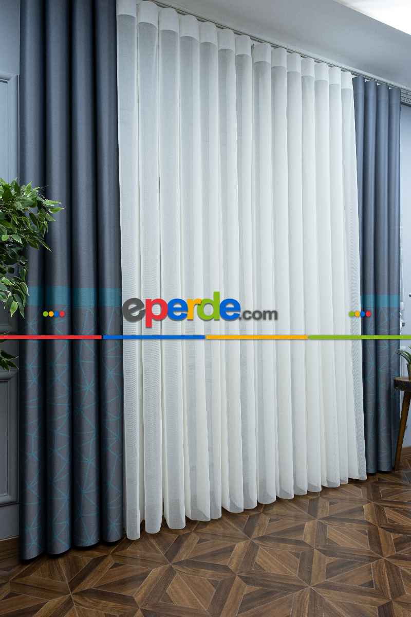 Lens Akıllı Dikey Tül Perde Koza-35- Çok Renkli 2