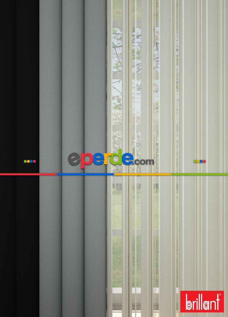 Brillant Akıllı Tül Siyah-gri Perde Tül Dikey Zebra Perde Düz 1. Kalite