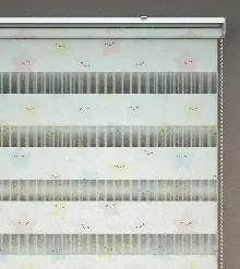 Yıldız Desenli Baskılı Zebra Perde- Çok Renkli