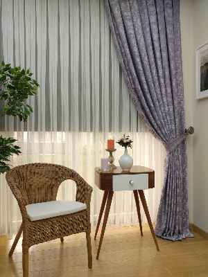 Patinedesenli Lila Koyu Renk Jakar Desenli Fon Perde- Lila Koyu Lila