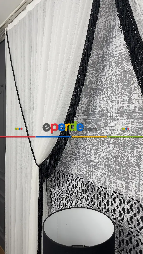 Salon Premium Kalite Lazerkesim Desenli Stor Perde-2023