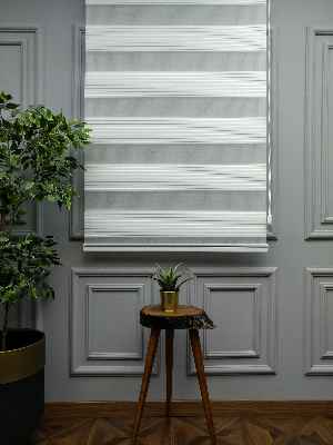 2021 Sezonu - Zebra Perde - Geniş Plise (pileli) Zebra Perde- Krem Açık-Ekru