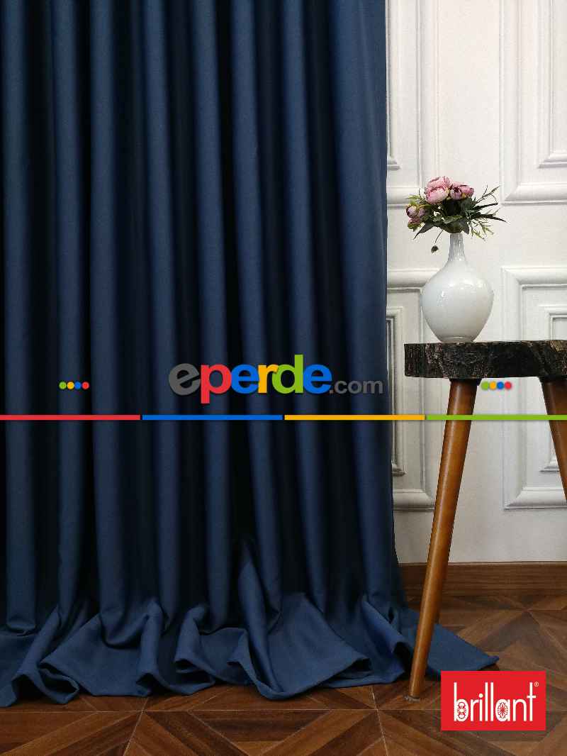 Brillant Karartma Blackout %98 Koyu Mavi Renk Fon Perde- Mavi Koyu
