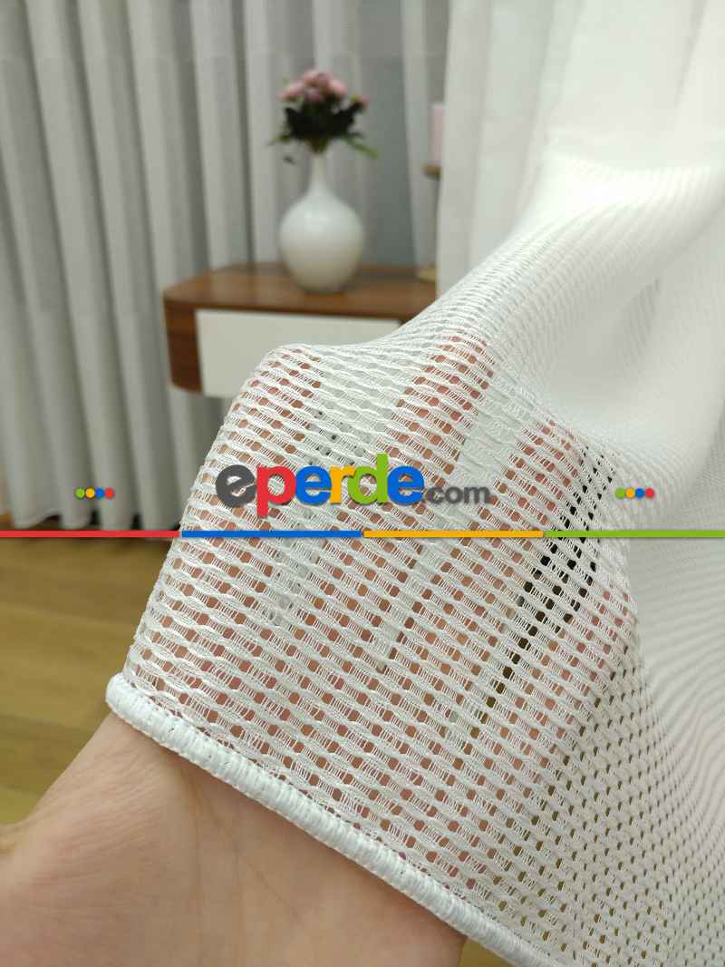 Mutfak - Keten Tül Perde- Ekru