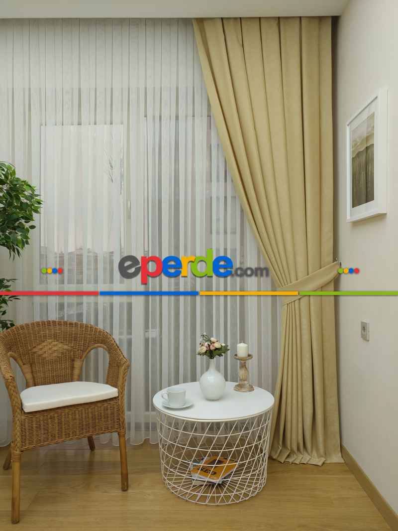 Soft Açık Bej Fon Perde Geniş En (285)- Açık Camel