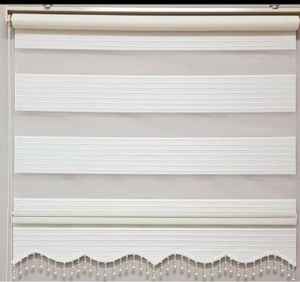 Brillant Boncuklu Zebra Perde 1.kalite Krem Kampanyalı Fiyat Hazır Zebra Perde