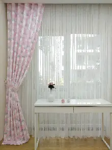 Aydede Desenli Kız Bebek Ve Çocuk Odası Fon Perde Modelleri- Gri-Füme-Antrasit-Beyaz-Pembe