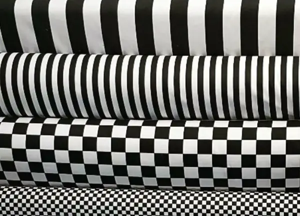 Dalgalı Siyah Desenli Fon Perde Mp103 Kumaşı Kalındır Duck Bezi Değildir- Siyah-Beyaz