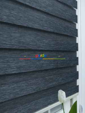 1. Kalite Füme Gri Bambu Zebra Perde