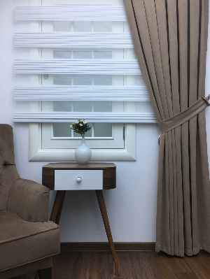 Açık Vizon Düz Fon Perde (280 Eninde)- Açık Vizon