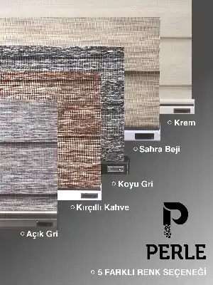 Perle Kırçıllı Kahve Renk Bambu Stor Zebra Perde Yüksek Kalite Alüminyum Kasa Soft Bamboo