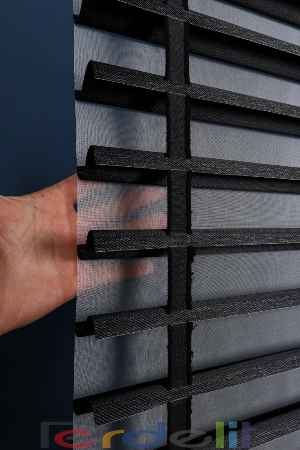 Siyah 50mm Silüet Kumaş Jaluzi Perde