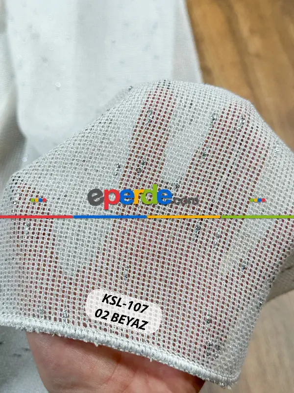 Simli Özel İplik Doğal Doku Düz Tül Perde - Özel Dokuma Ağır Gramajlı Premium