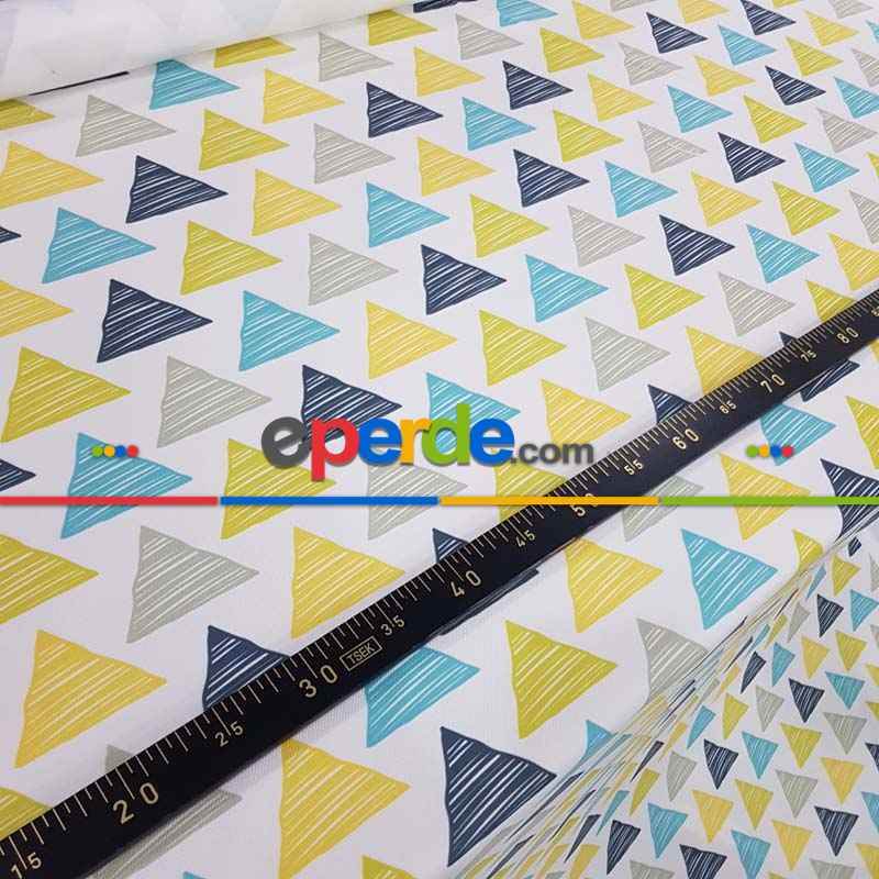 Mutfak Perdesi Kanat Fon Perde Geometrik Desenli- Siyah