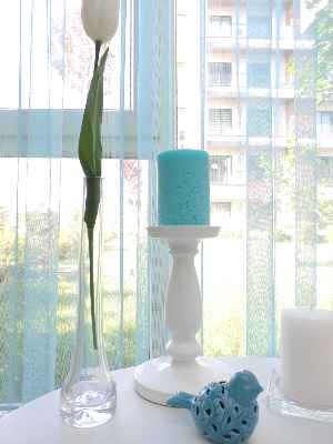 Erkek Çocuk Odası Tül Perde- Mavi Açık - Kurşunlu Tül