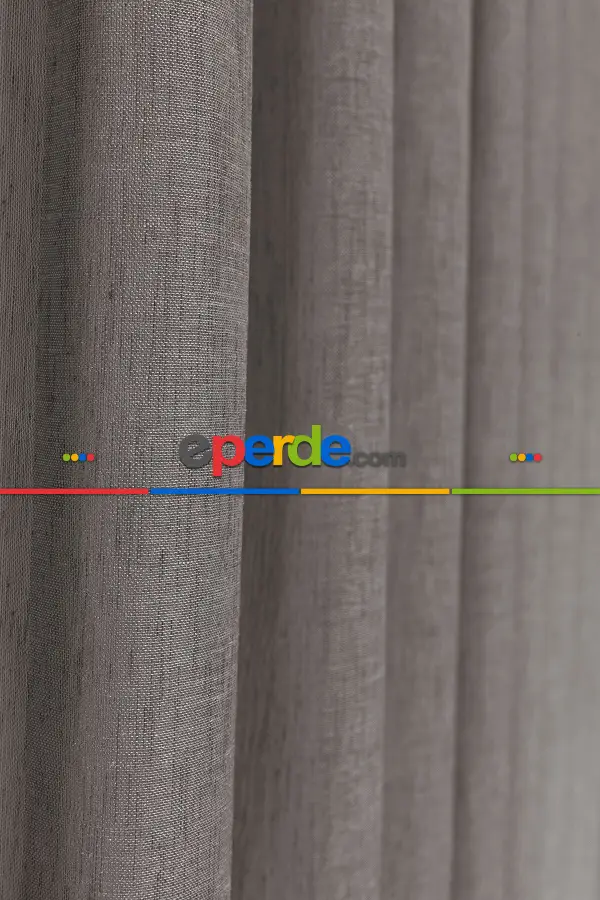 Gri Natural Keten Tül