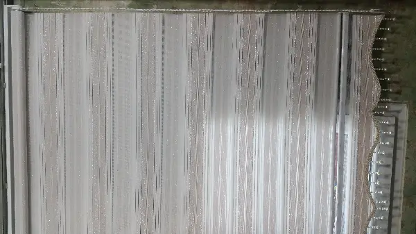 Salon Zebra Perde - Elit Simli Pileli Pudra Pembe Zebra Perde 43-4- Gri Açık