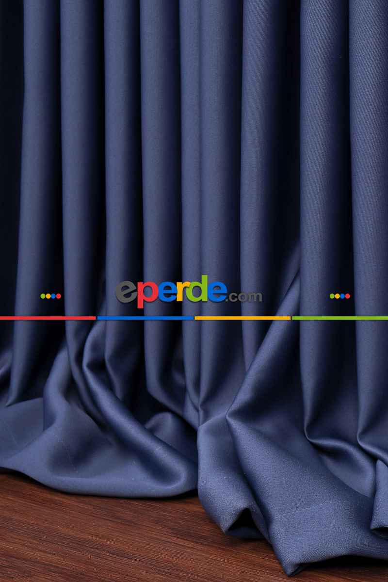 Yatak Odası Fon Perde - Parlement Mavi Blackaut Fon Perde 0 Işık Geçirmez