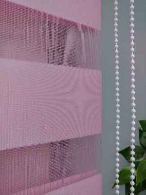 Oturma Odası - Pembe Zebra Perde - Düz Zebra Perde