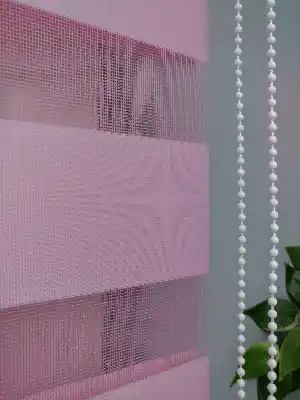 Oturma Odası - Pembe Zebra Perde - Düz Zebra Perde