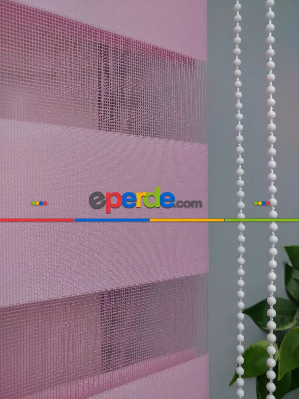 Pembe Zebra Perde - Düz Zebra Perde