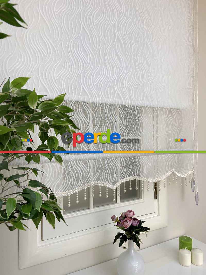 Tül Stor Perde -- Yeni Sezon !! Çiftli Sistem Tül Stor Perde Ve Stor Perde- Ekru