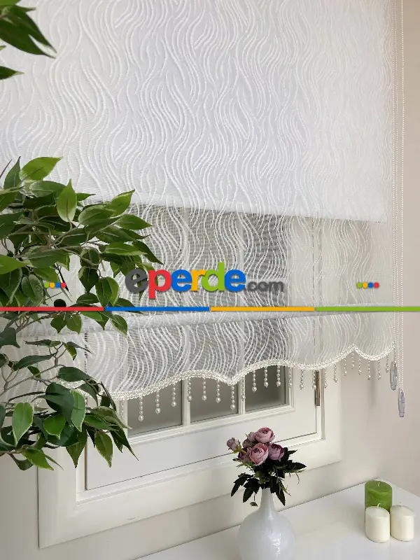 Tül Stor Perde -- Yeni Sezon !! Çiftli Sistem Tül Stor Perde Ve Stor Perde- Ekru