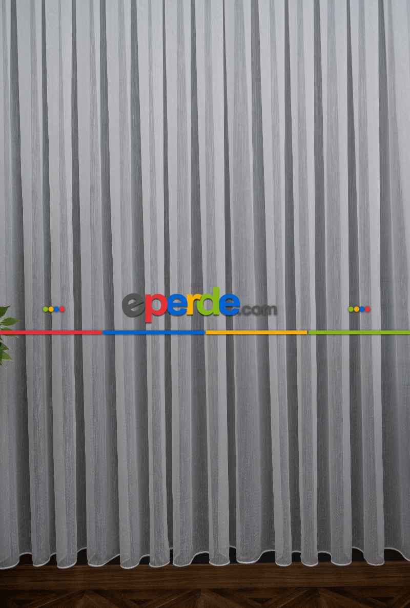 Elmaz Düz Tül Perde - Ekru ( Ütü İstemez ) - Kurşunlu Tül