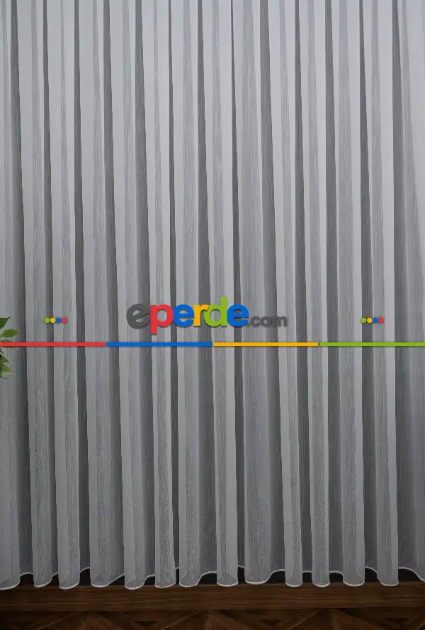 Elmaz Düz Tül Perde - Ekru ( Ütü İstemez ) - Kurşunlu Tül