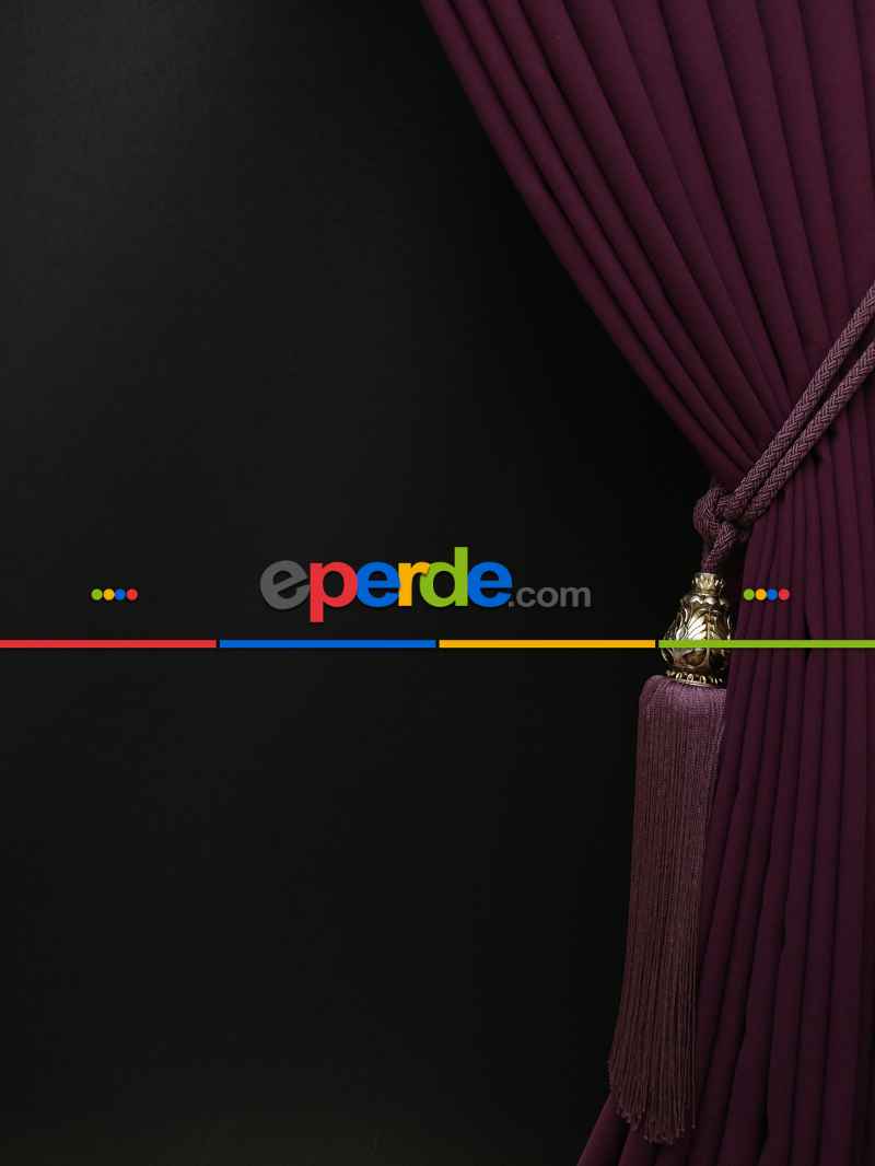 Düz Renk Dökümlü Fon Perde (180)- Mor