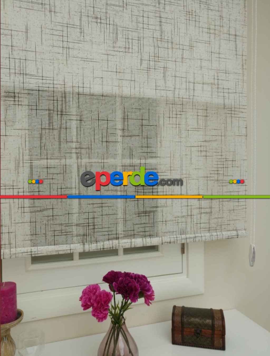 İthal Keten Kahverengi Renk Geçişli - Çiftli Sistem Tül Stor Perde - 1. Kalite