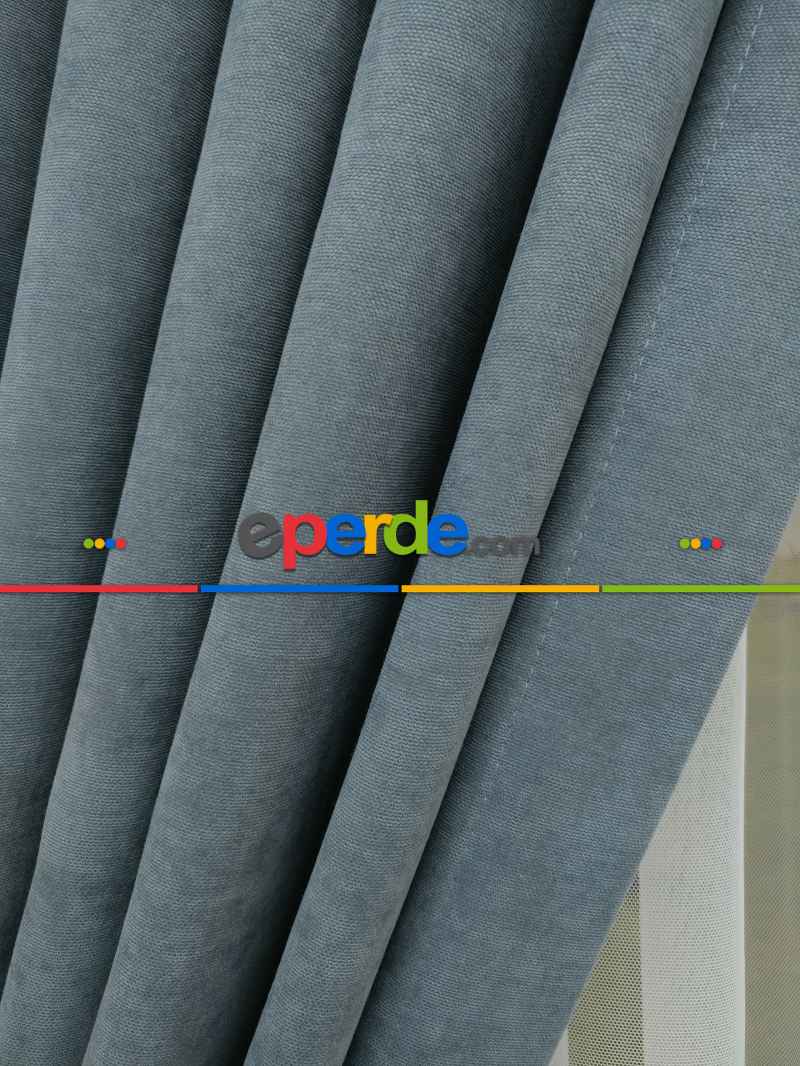 Gri Rengi Düz Fon Perde Dökümlü Birinci Kalite 300 Cm Geniş En Daha Hesaplı- Gri-füme-antrasit