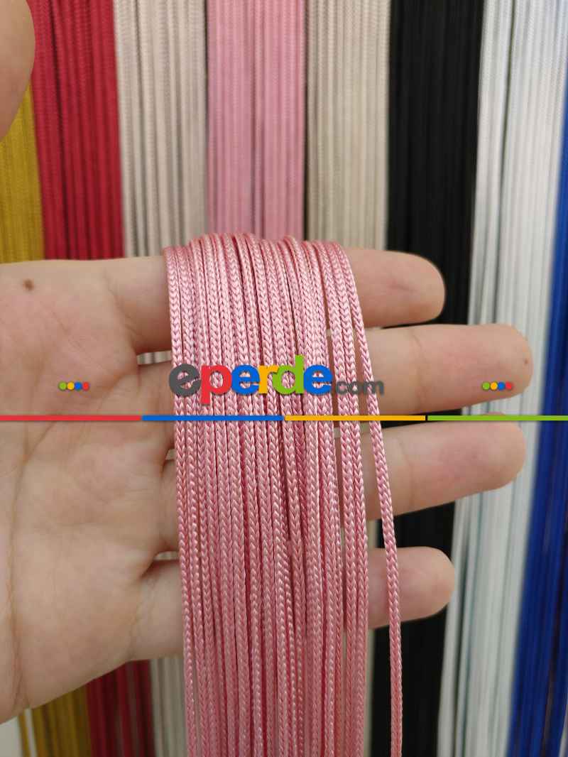 Pembe Rengi İp Perde Kalın Zincir Serisi- Pembe