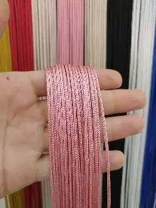 Mutfak İp Perde - Pembe Rengi İp Perde Kalın Zincir Serisi- Pembe