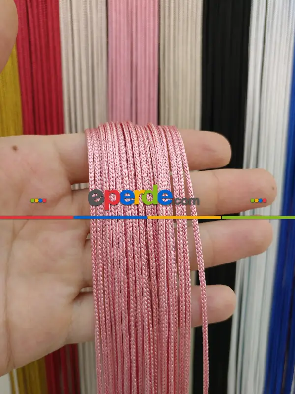 Pembe Rengi İp Perde Kalın Zincir Serisi- Pembe