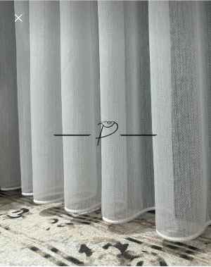 Brillant Balık Sırtı Düz Kurşunlu Tül Perde