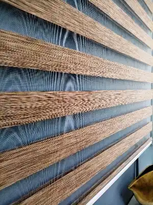 Bambu Zebra 2021 Sezonu Kahverengi Kırçıllı A Kalite Bambu Zebra Perde- Kahve Koyu