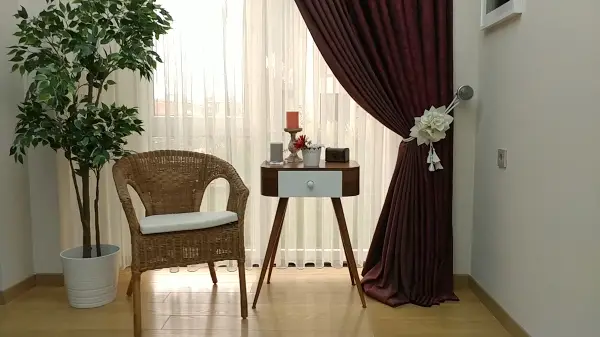 Kahve Bordo Renk Kombinli Desenli Fon Perde- Bordo-kahve