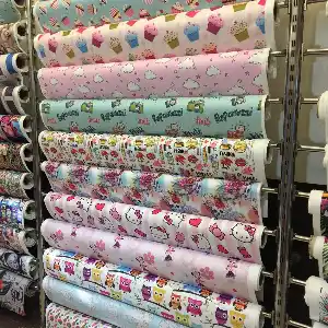 Tropikal Desenli Fon Perde K682 Kumaşı Kalındır Duck Bezi Değildir.- Krem-açık Yeşil