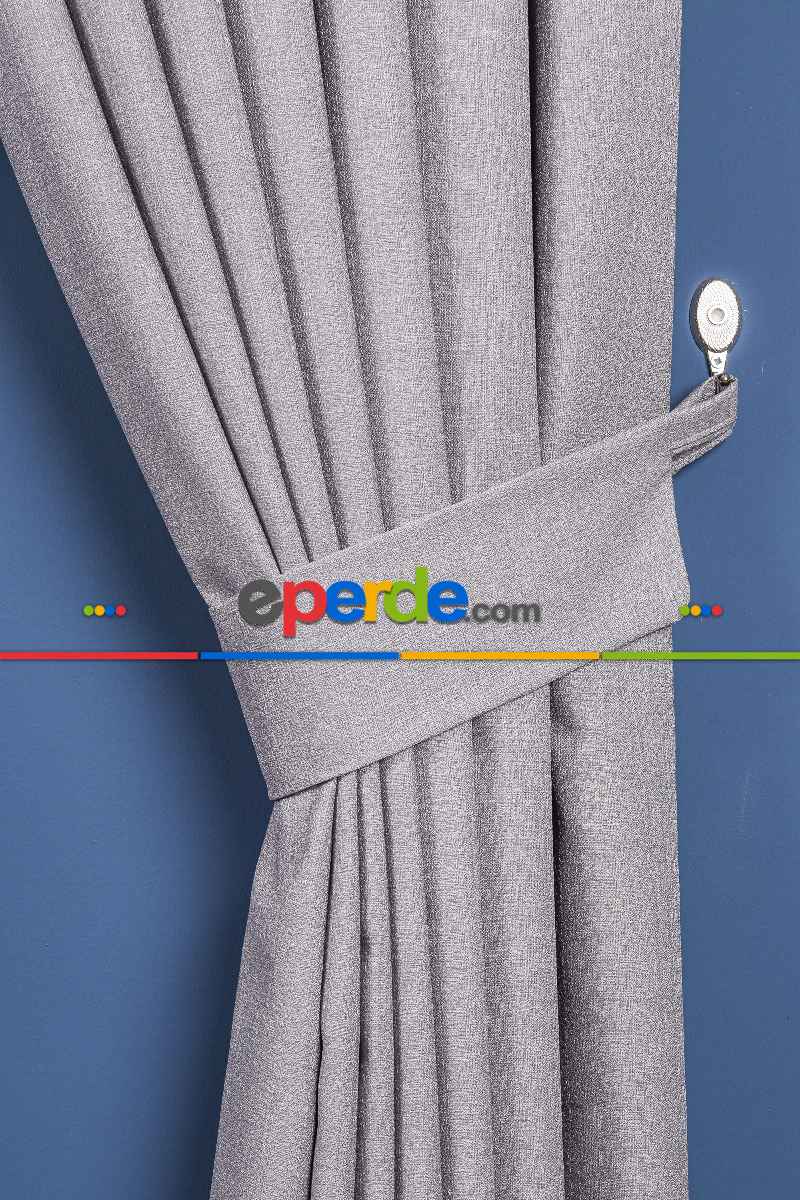 Gri Jakar Dokuma Fon Perde