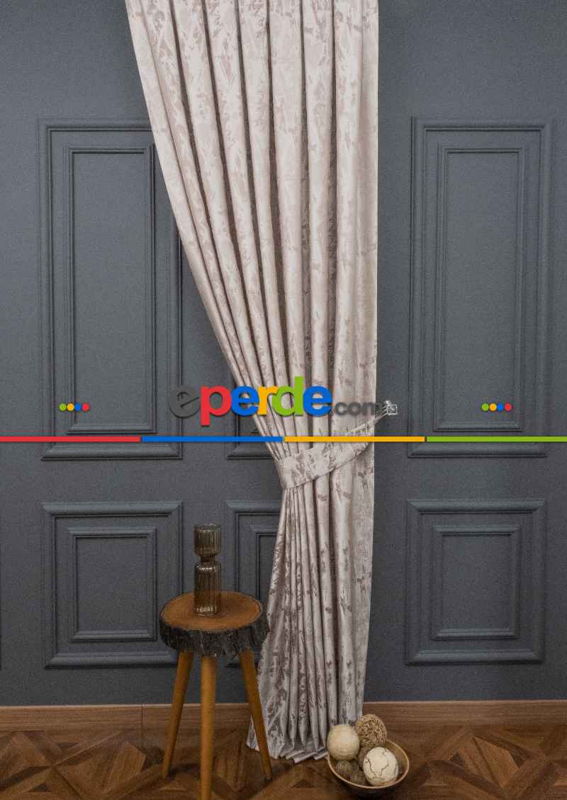 Jakar Dokuma Fon Perde Vizon Renk(280cm En)