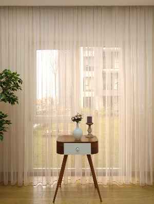 Bej Ekru Degrade Geçişli Dantel Tül Perde- Bej-ekru