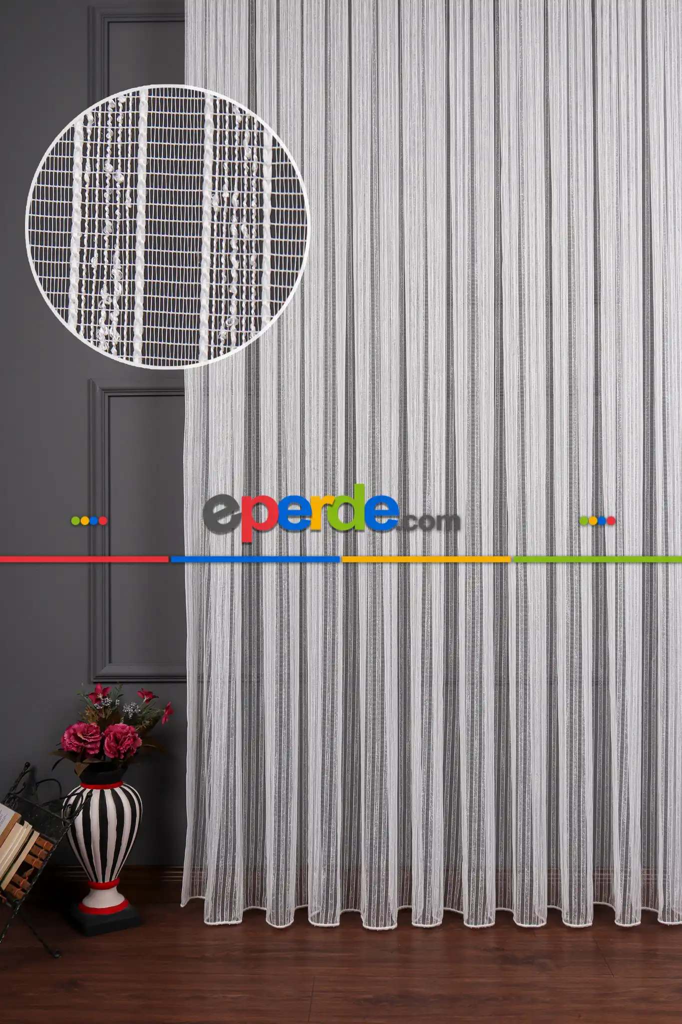 Sedef Şerit Keten Tül Perde Akdz 1029