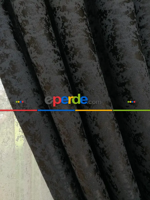 Yatak Odası - Acı Kahve Duz Jakar Fon Perde - Acı Kahve