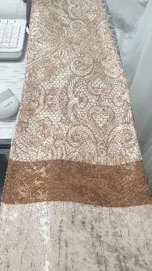 Brilant Fon Perde Dantella Moda Yeni Tasarım Krem Kahve Kahverengi Renk Fon Perde