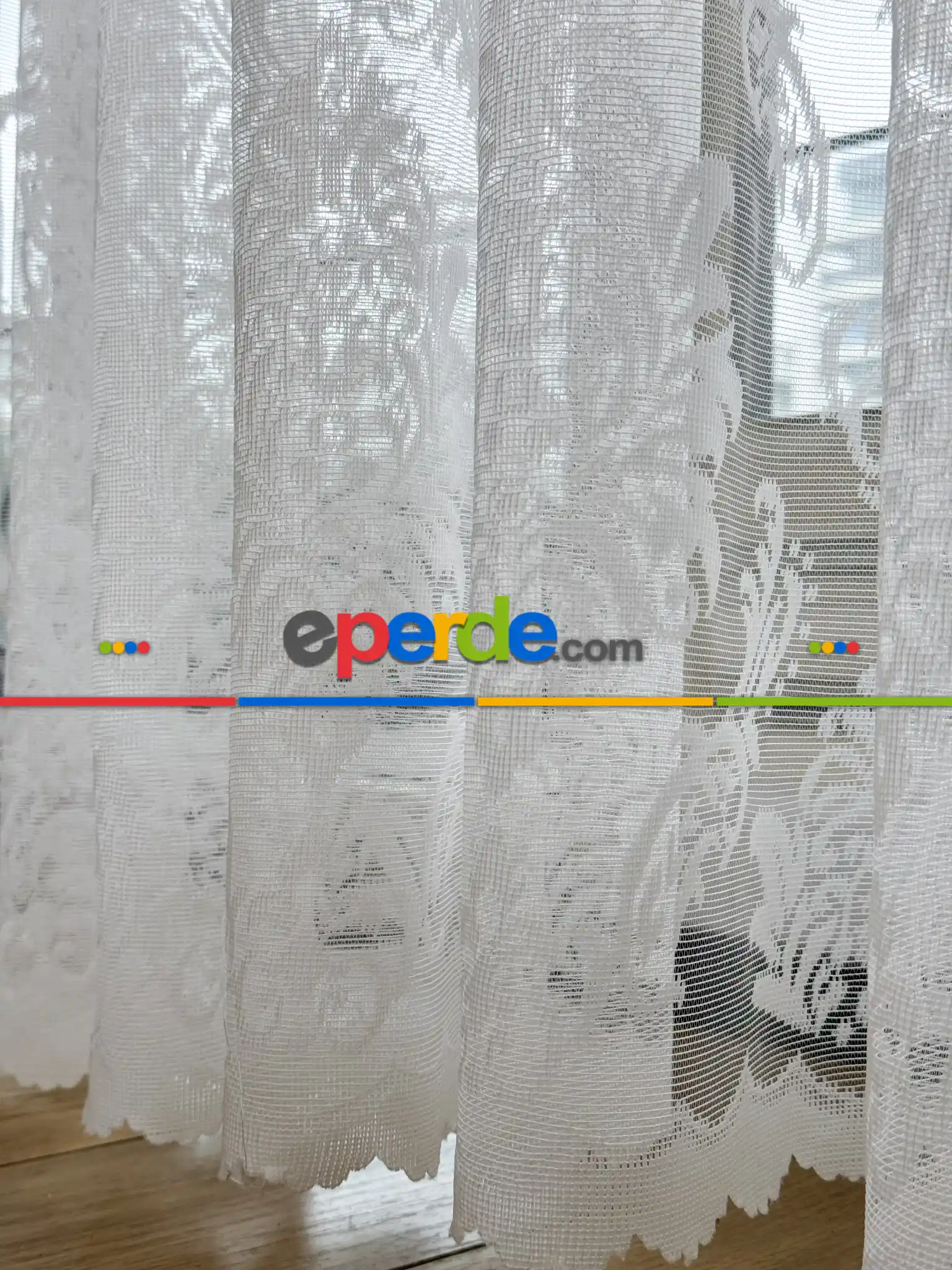 Damask Desenli Fransız Dantel Örme Tül Perde, Desenli Ütü İstemeyen Tül