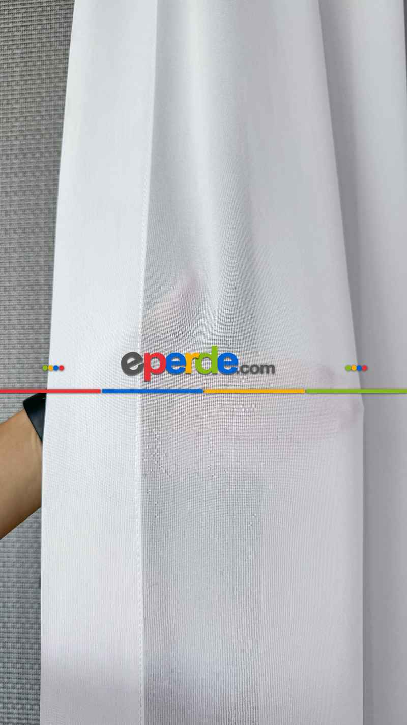 Yatak Odası Beyaz İpek Krep Düz Tül Perde, Premium Kalite Serisidir.