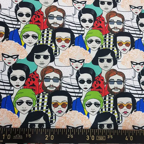 Popart Desenli Fon Perde Evm1112 Kumaşı Kalındır Duck Bezi Değildir- Siyah-Mavi-Kırmızı-Beyaz- Çok Renkli 3