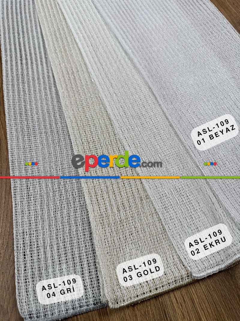 Oturma Odası - Simli Özel İplik Doğal Doku Düz Tül Perde - Özel Dokuma Ağır Gramajlı Premium