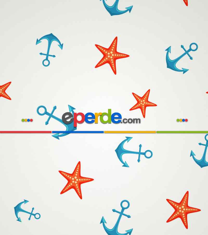 Genç Odası - Çapa Desenli Baskılı Stor Perde- Çok Renkli